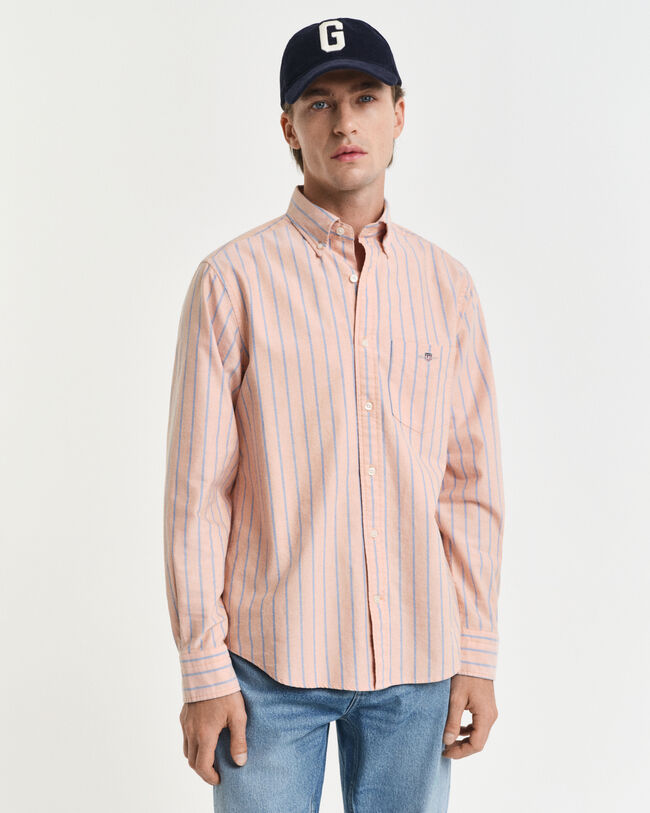 Camisa Oxford clássica às riscas regular fit