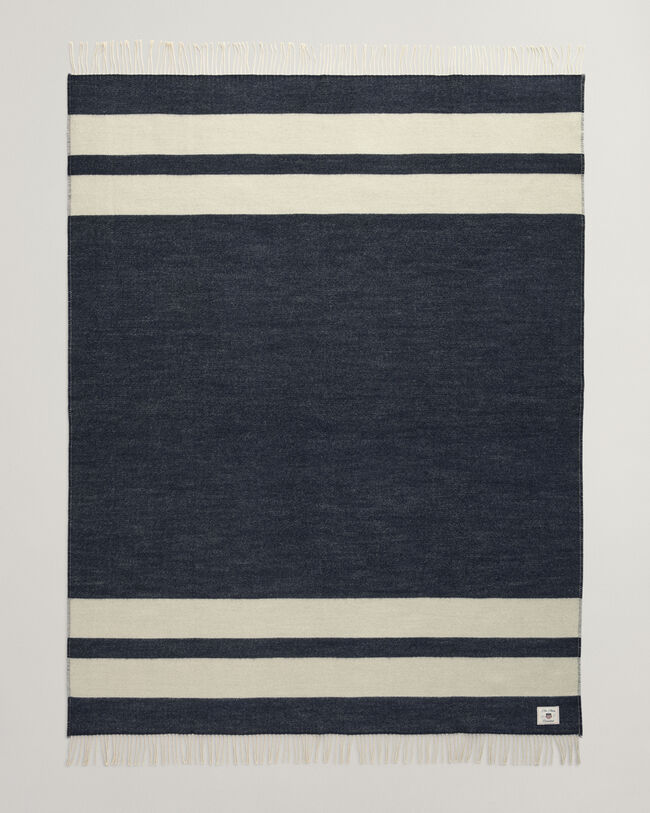 Manta decorativa em lã às riscas