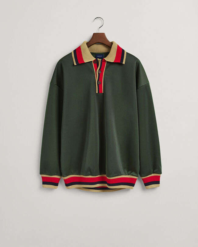 Rugger desportivo com colarinho em malha