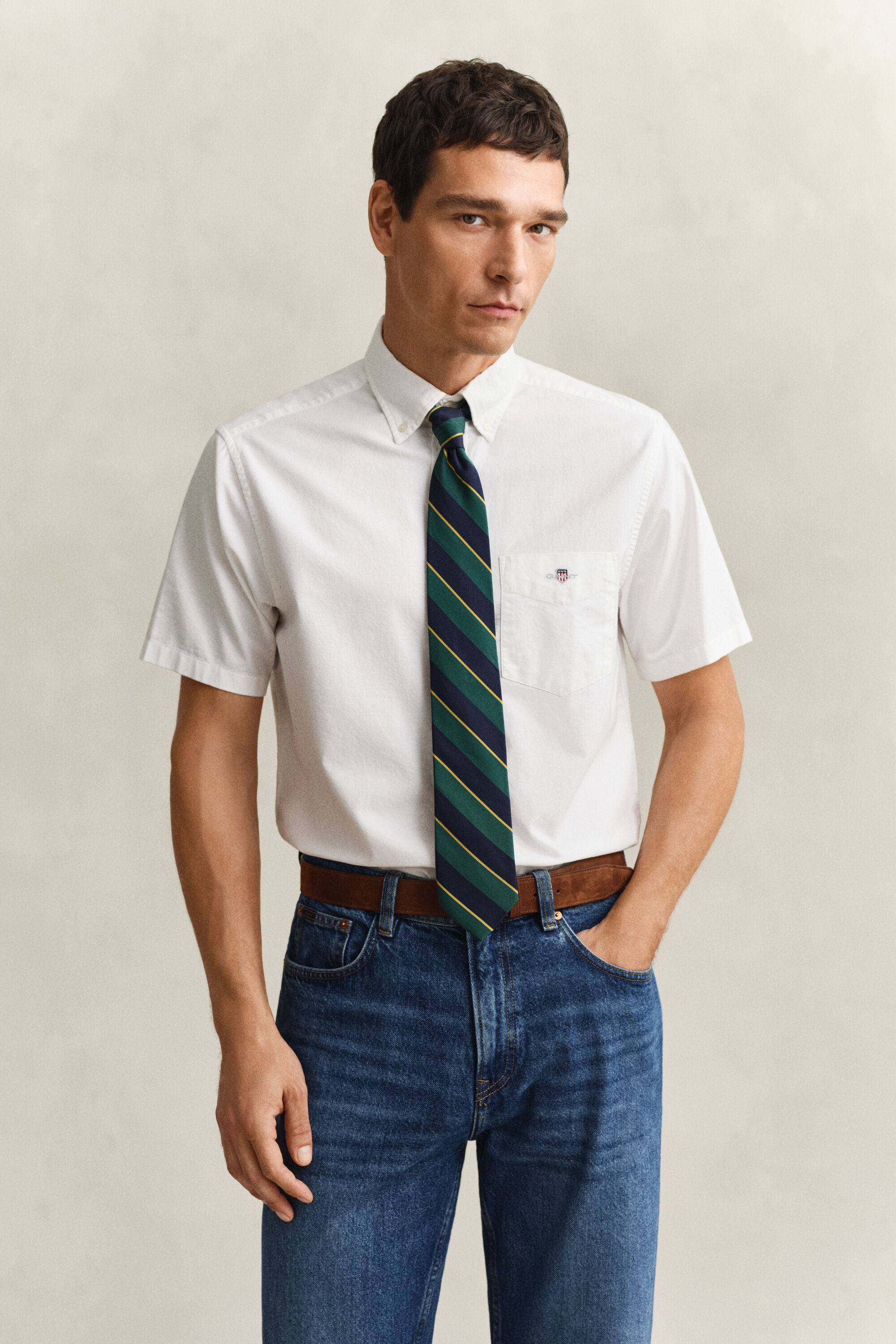 Camisa de manga curta Oxford Classic