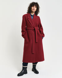 Sobretudo de trespasse texturizado