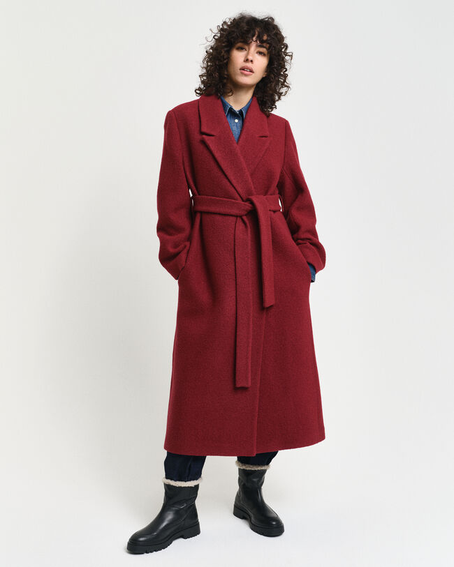 Sobretudo de trespasse texturizado