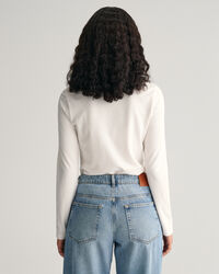 Polo de manga comprida em algodão piqué Shield