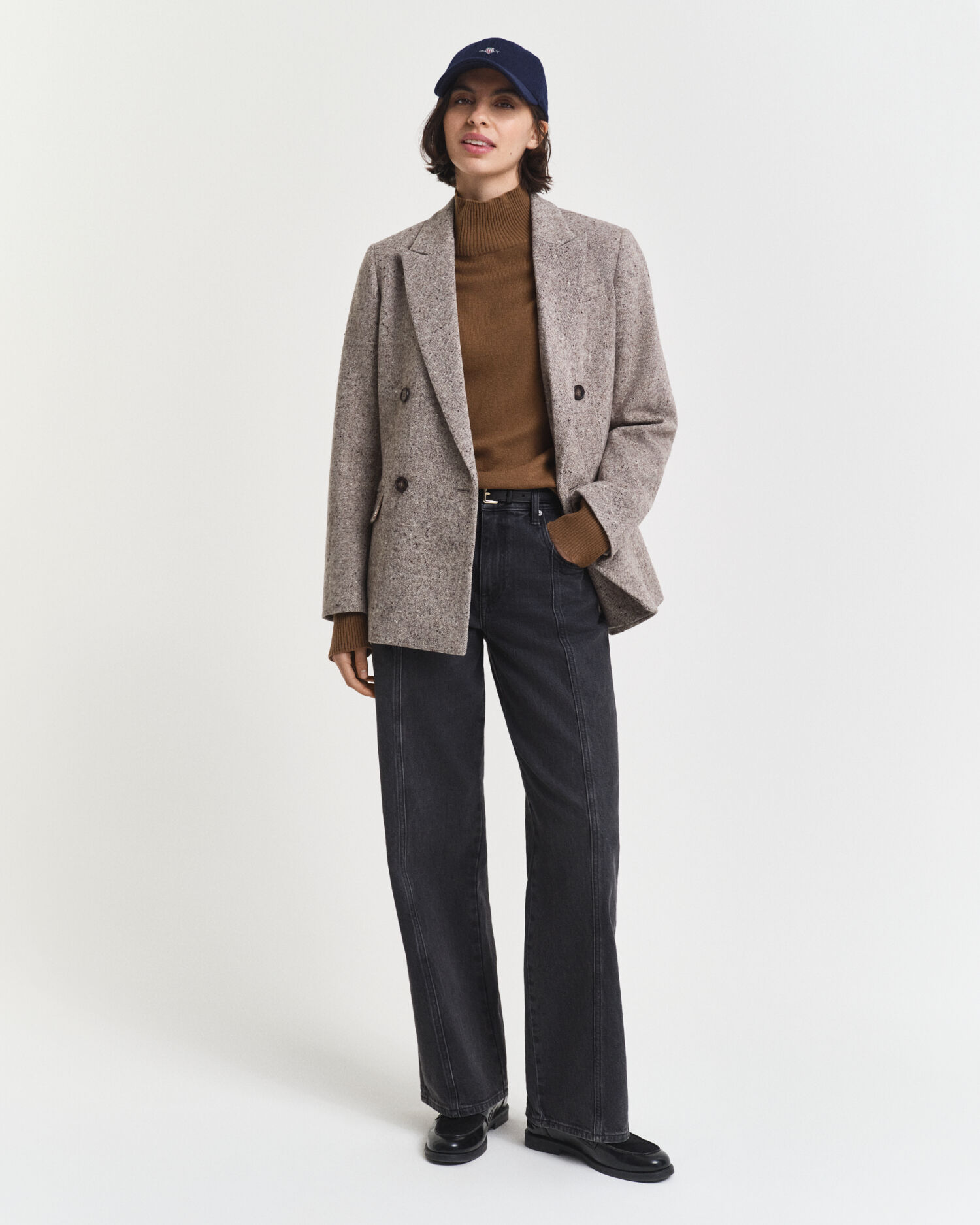 Camisola de malha com gola alta em lã extrafina