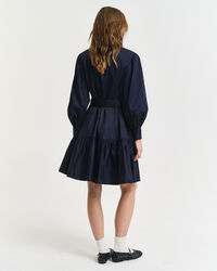 Vestido em cetim e algod&atilde;o