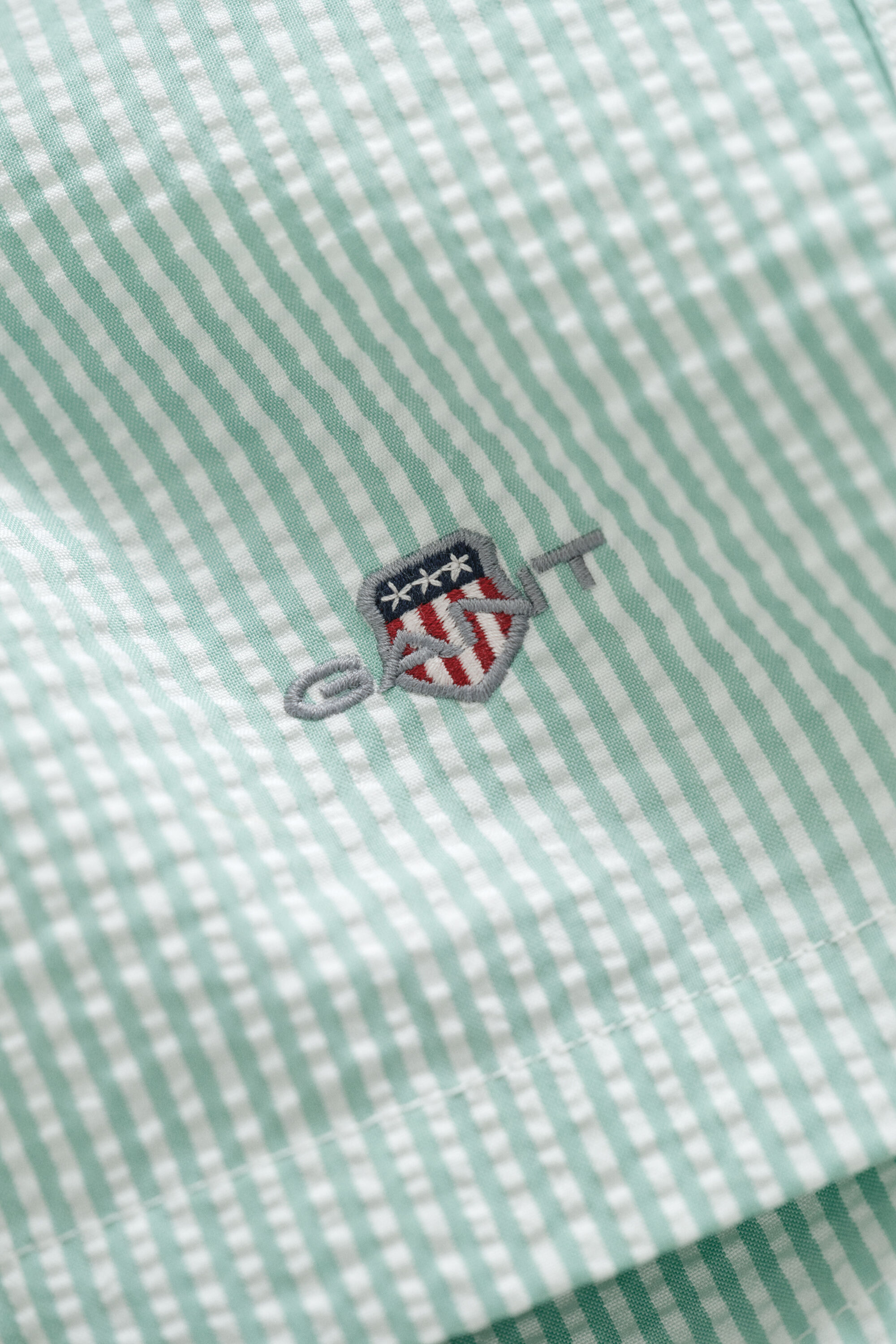 Calções de banho Seersucker às riscas