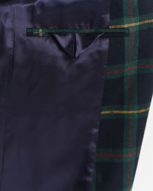 Blazer de fato com padrão de xadrez regular fit