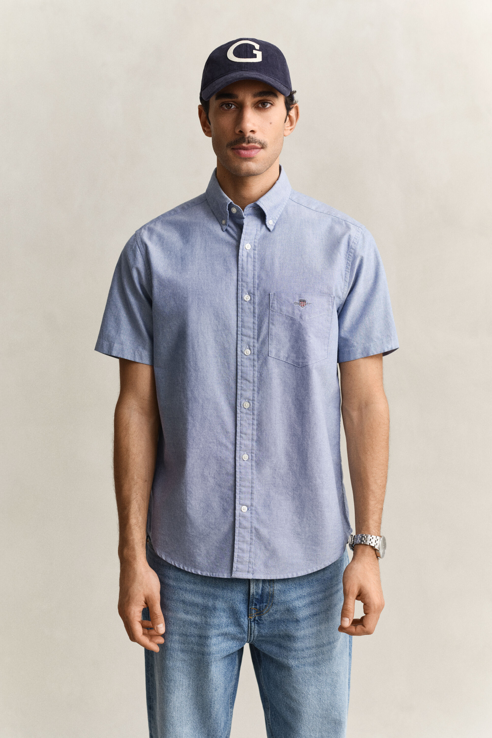 Camisa de manga curta Oxford Classic