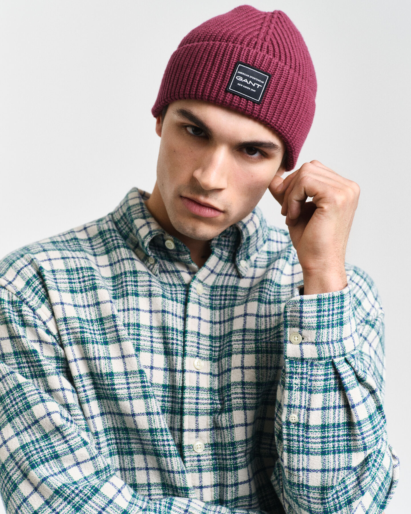 Camisa em padrão de xadrez texturizado oversized