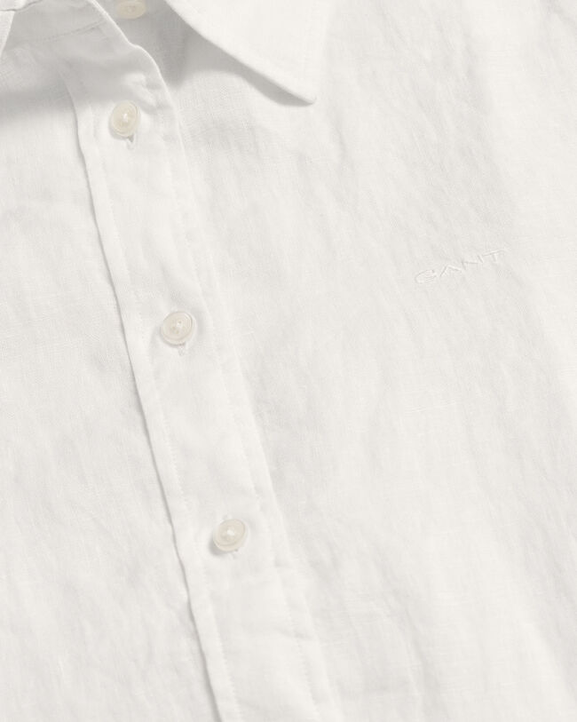 Camisa em chambray de linho regular fit