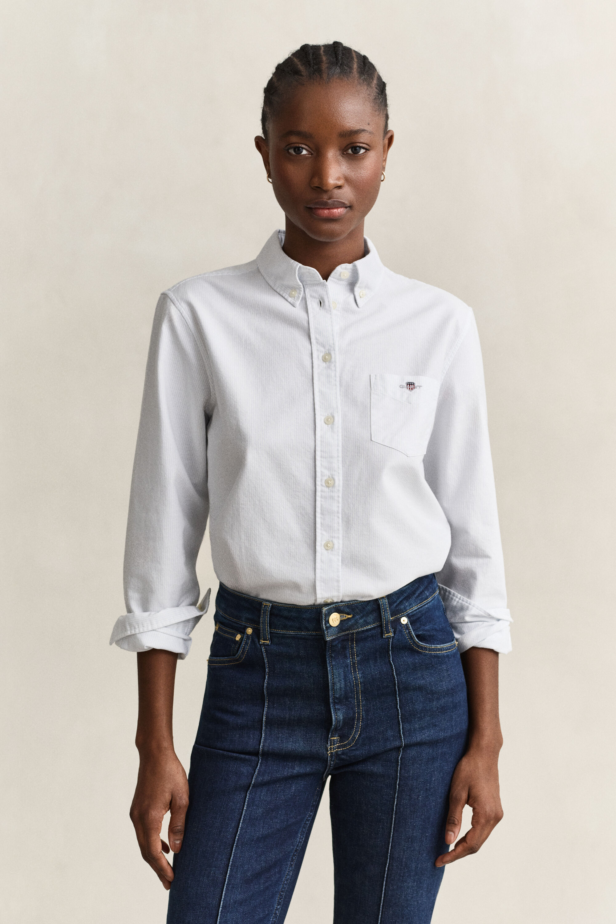 Camisa Oxford às riscas Classic