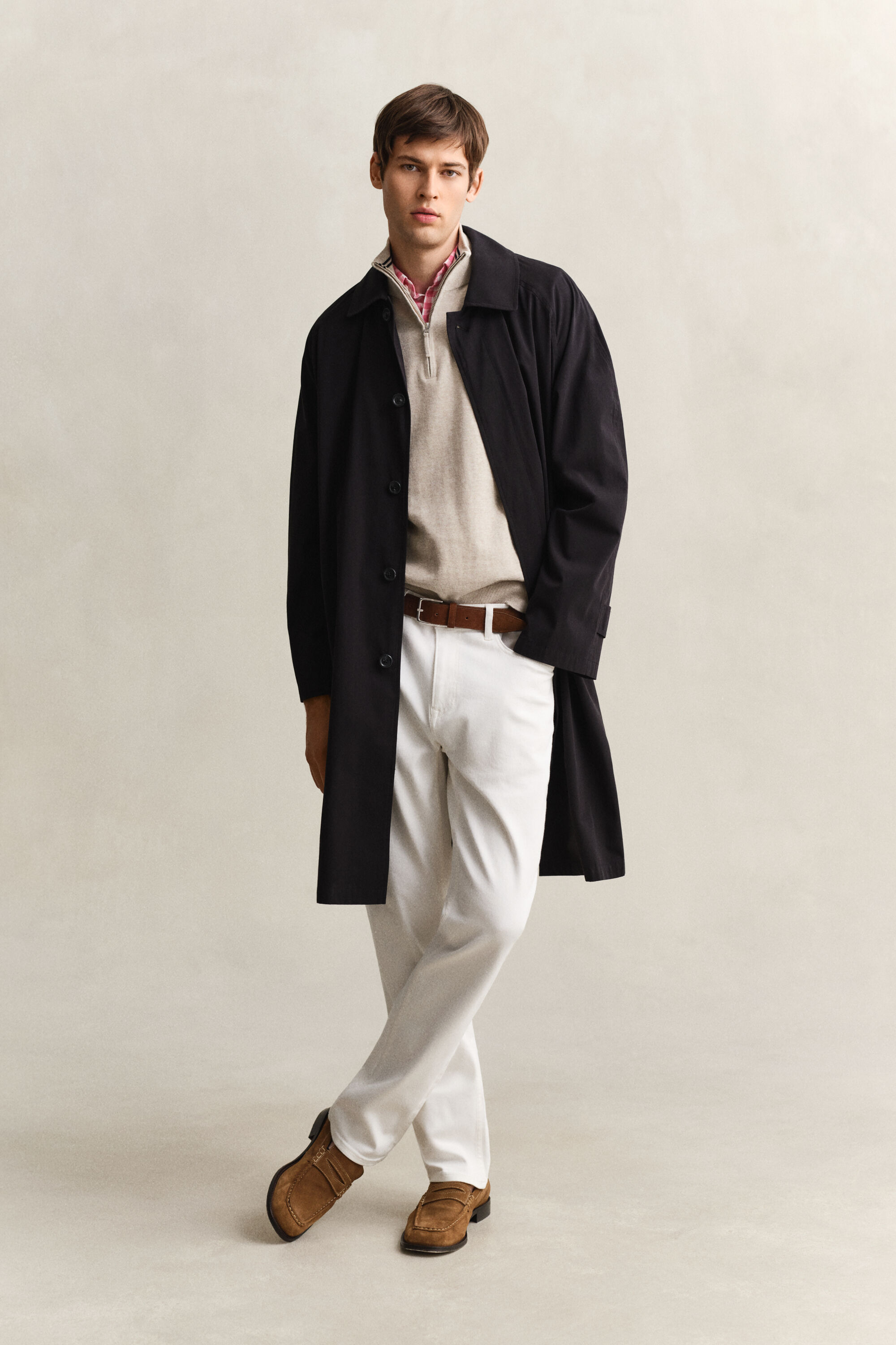 Sweatshirt com meio fecho em algodão clássico