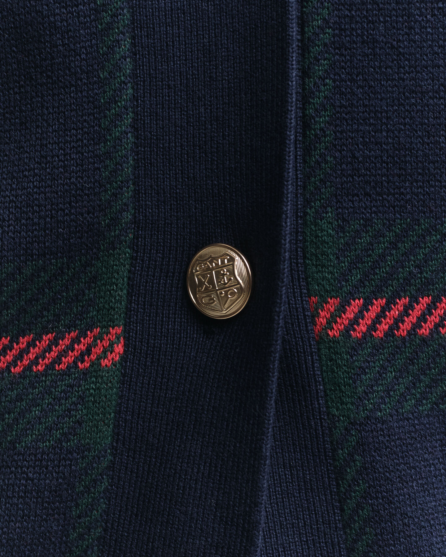 Casaco de malha com decote em V e padrão de xadrez