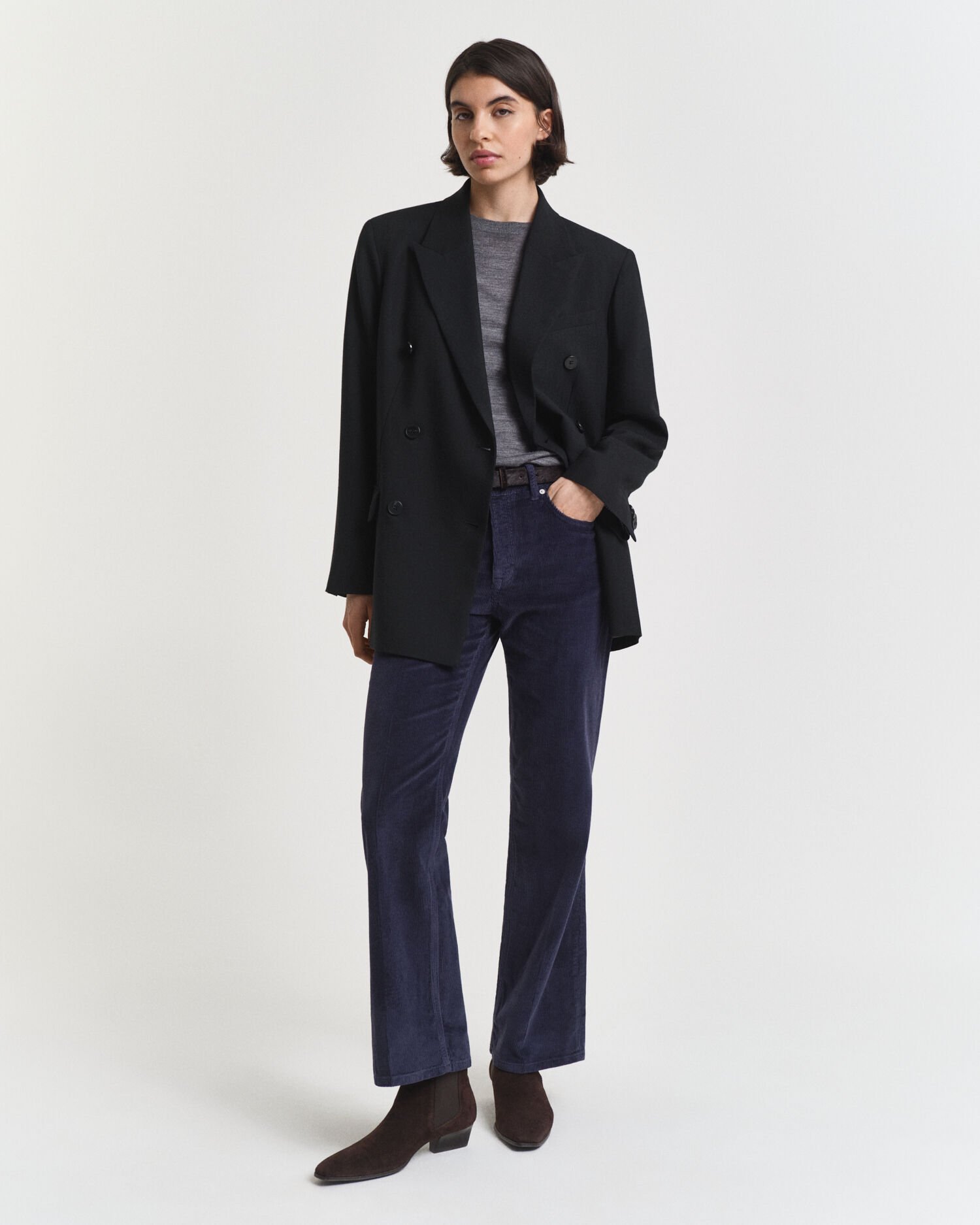 Calças de bombazina flared