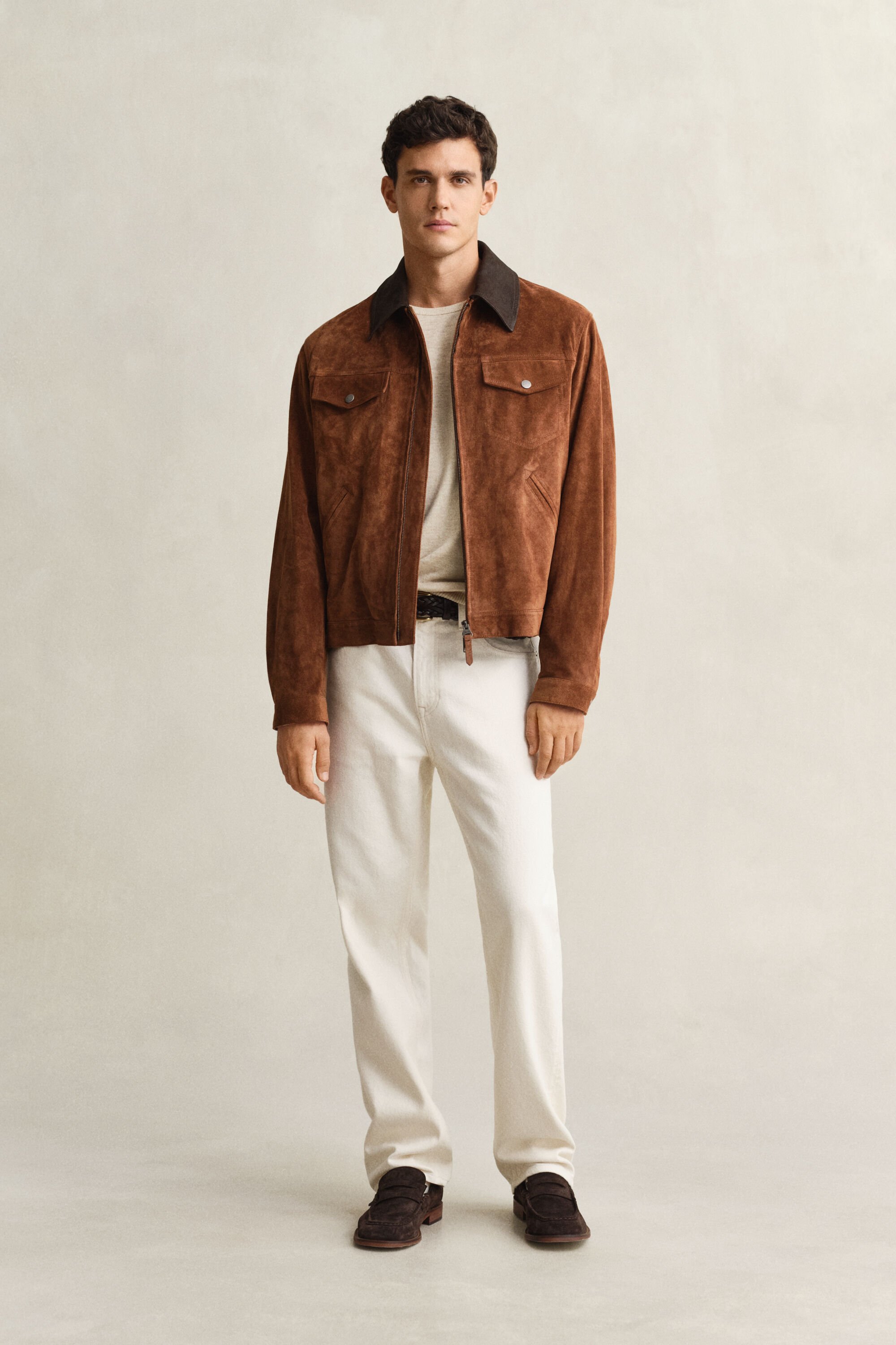 Camisola de malha em algodão com mistura de fios