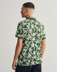 Polo em algod&atilde;o piqu&eacute; Palm Lei Print