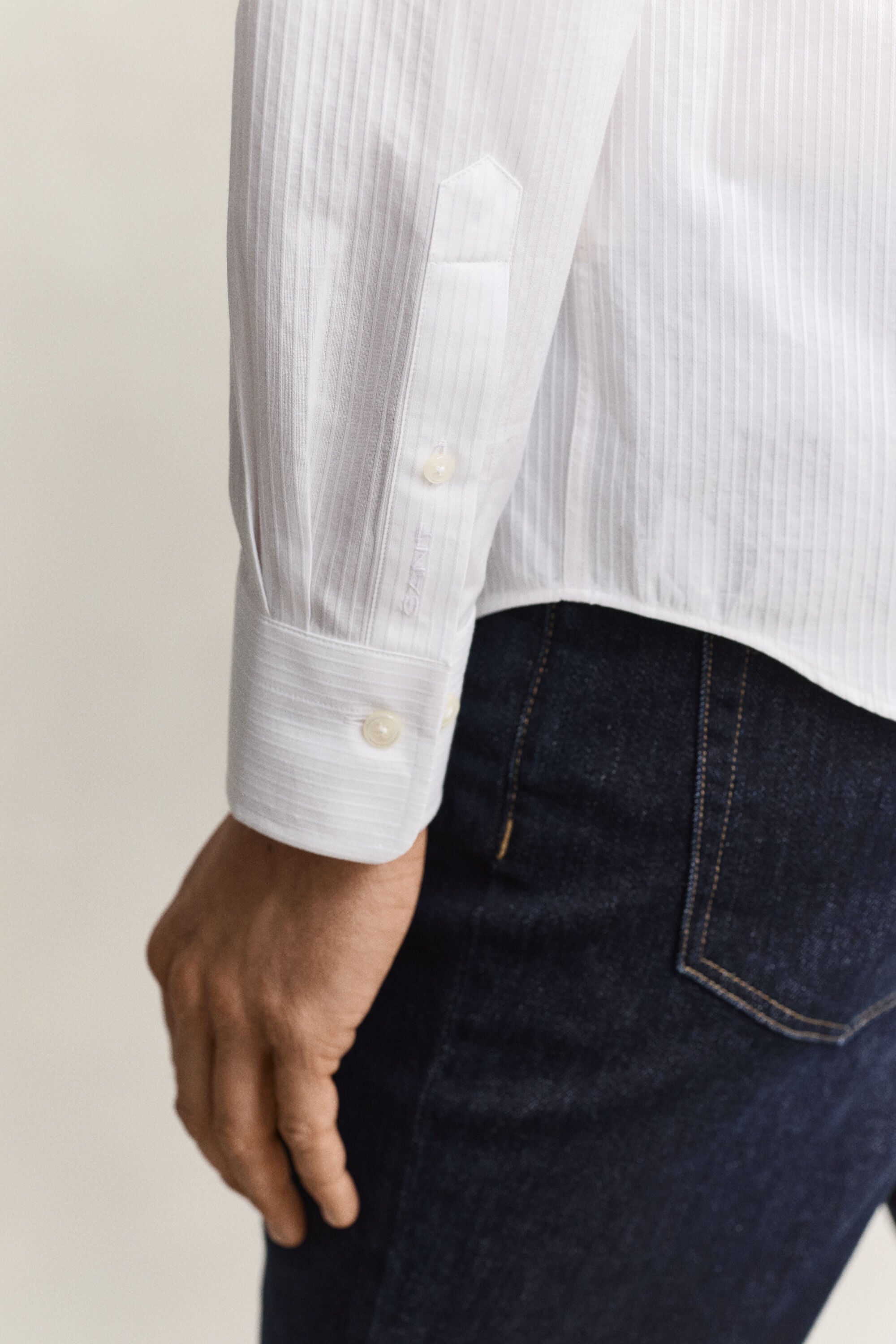 Camisa às riscas Dobby regular fit