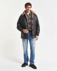 Camisa de sarja com padrão de xadrez leve relaxed fit