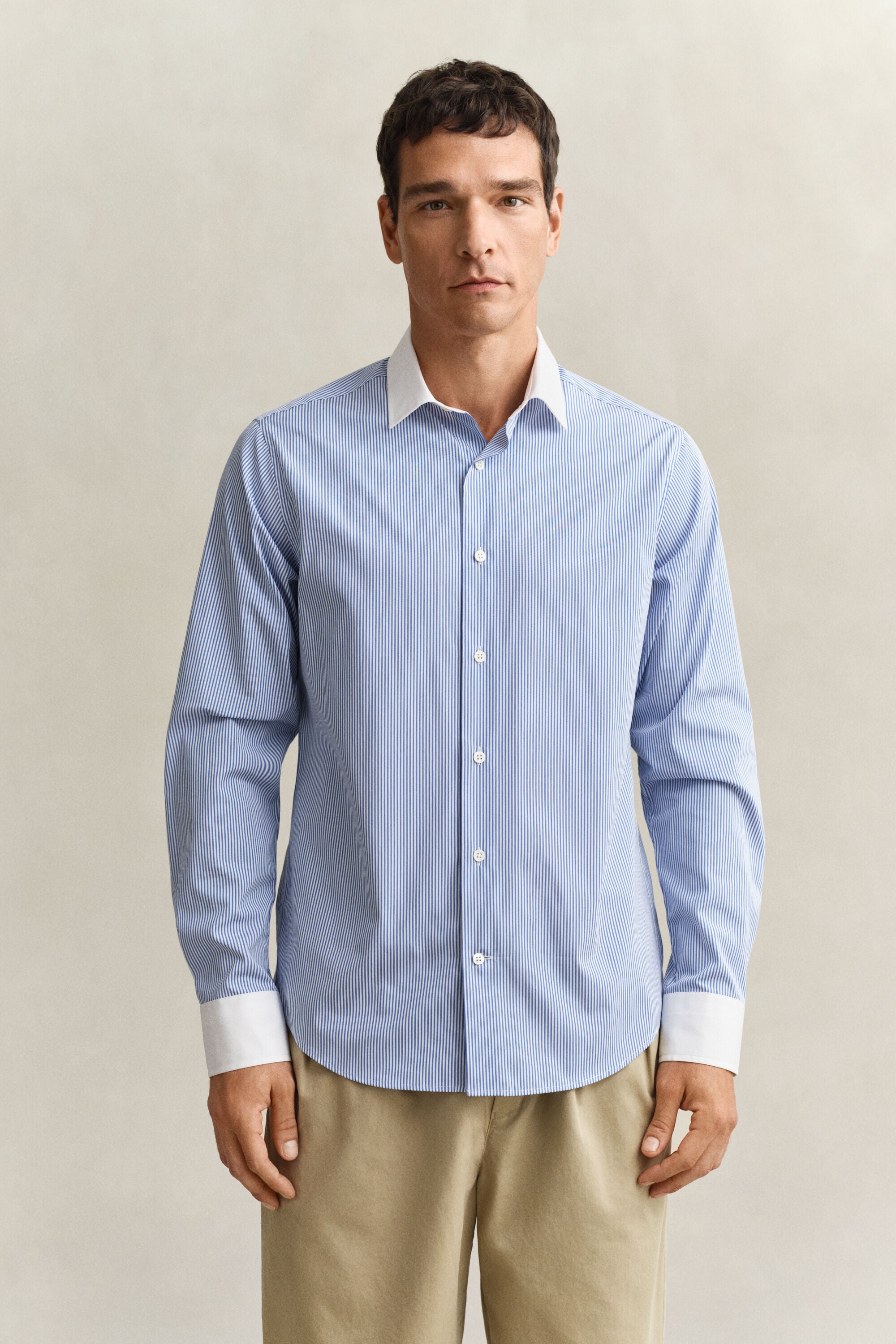 Vestido-camisa em popelina