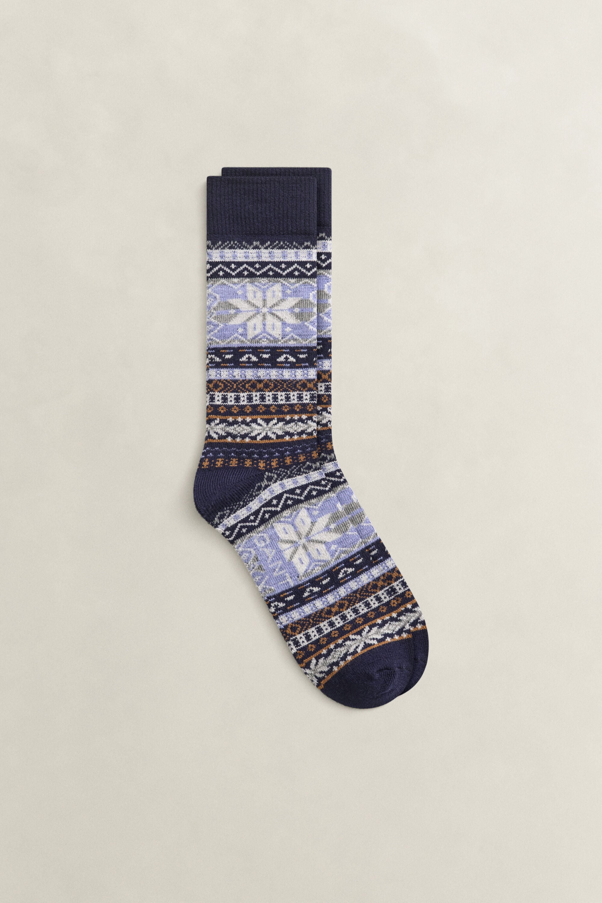Meias com padrão Fair Isle