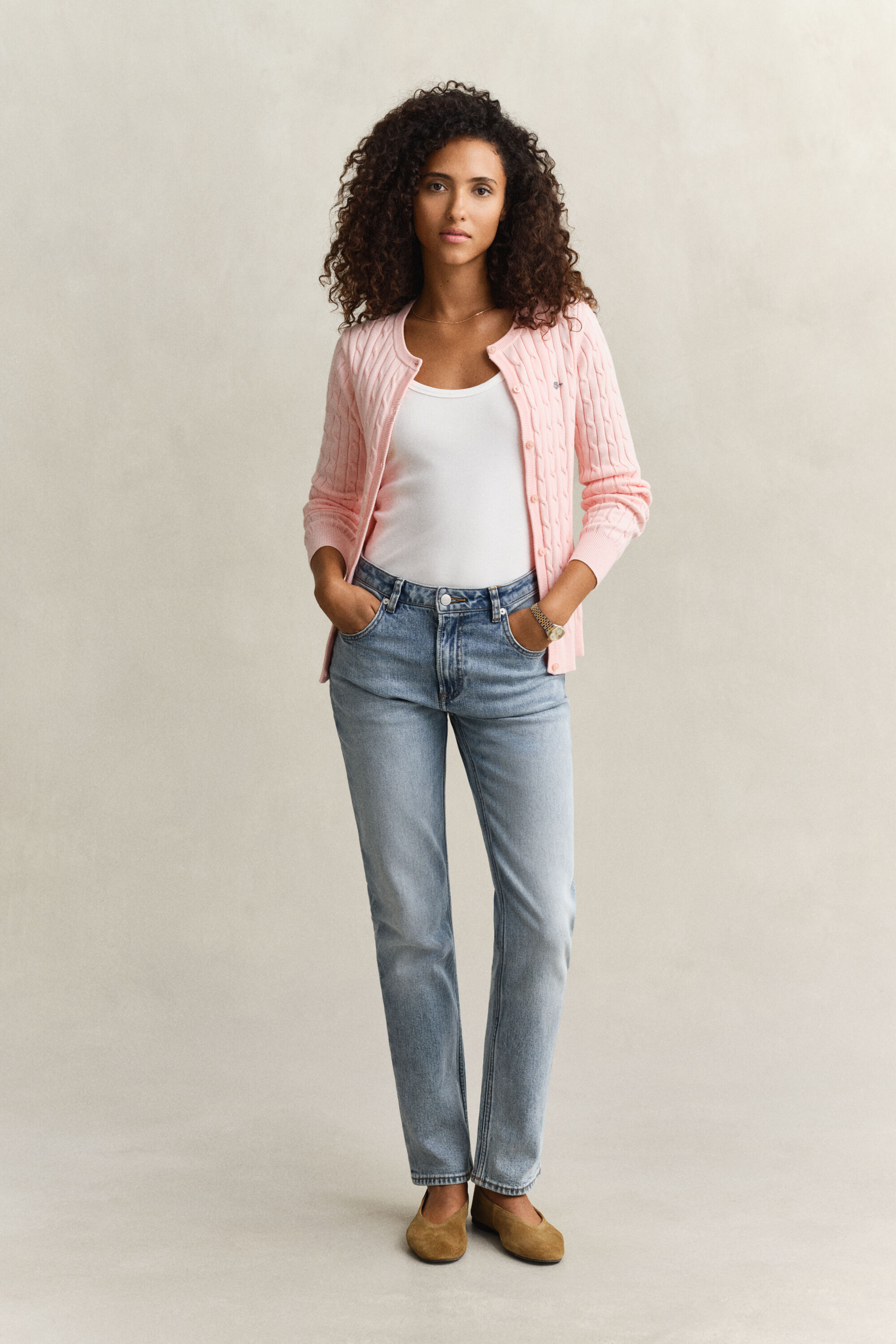 Casaco de malha entrançada