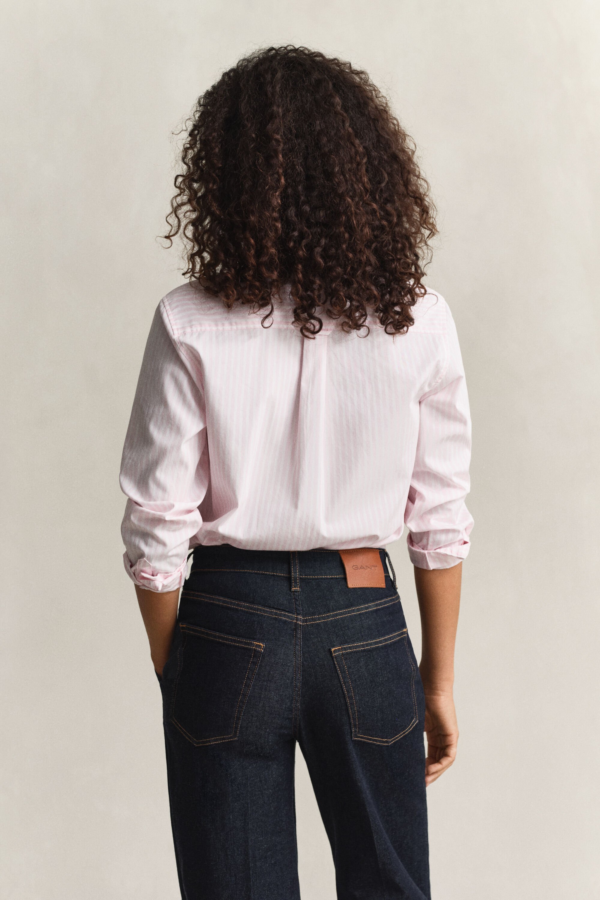 Camisa em popelina às riscas Classic regular fit