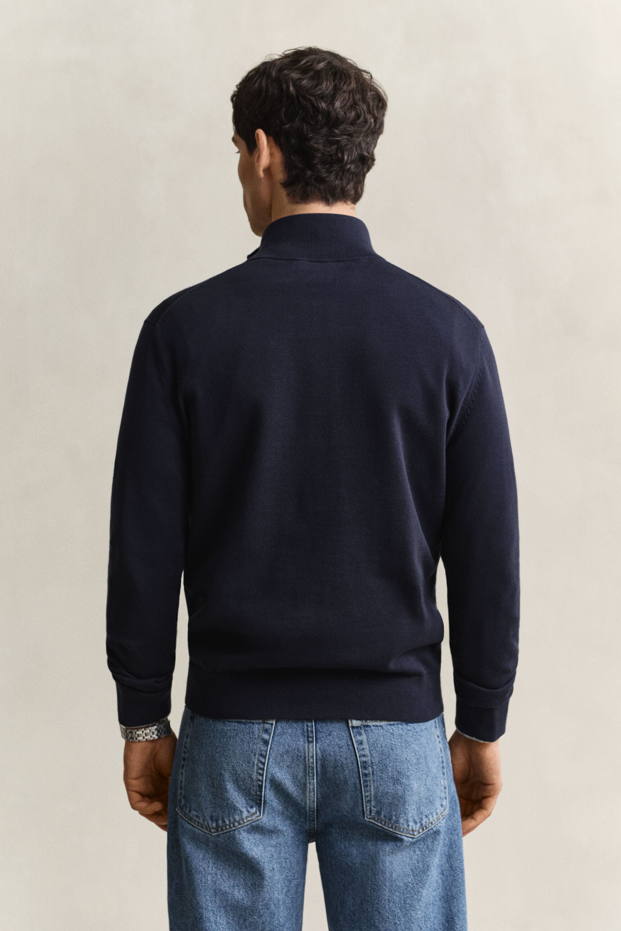 Sweatshirt com meio fecho em algodão clássico