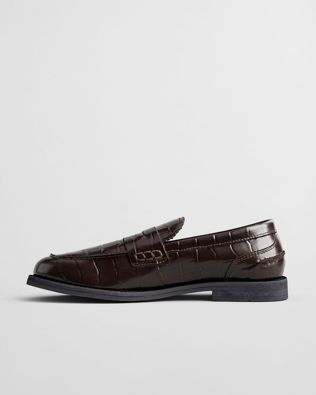 Loafers em pele com efeito de pele de crocodilo Gracelyn