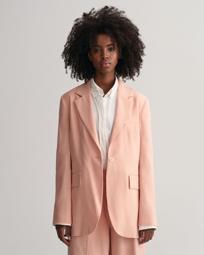 Blazer em linho com elastano regular fit