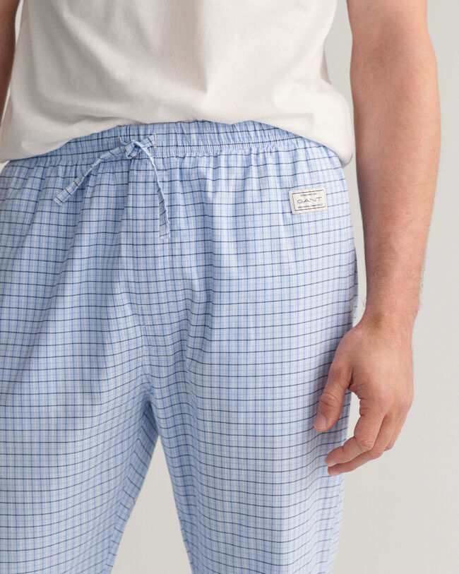 Calças de pijama com padrão de xadrez