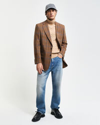 Camisola de gola alta em malha entrançada de algodão