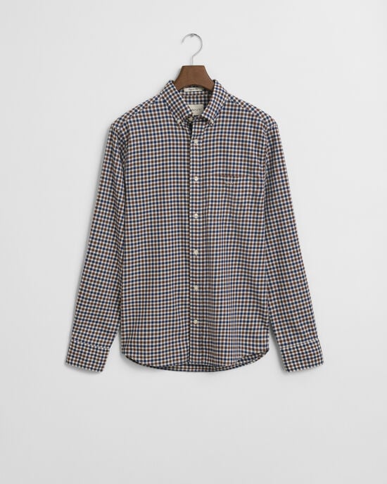 Camisa em sarja gingham regular fit