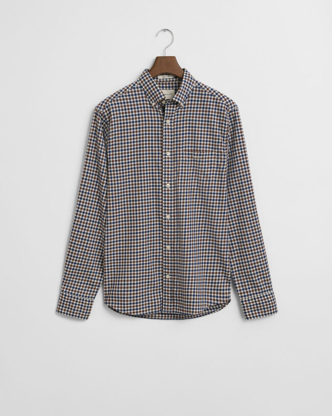 Camisa em sarja gingham regular fit