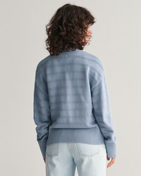 Casaco de malha em algodão às riscas Tonal