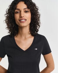 T-shirt com decote em V Shield