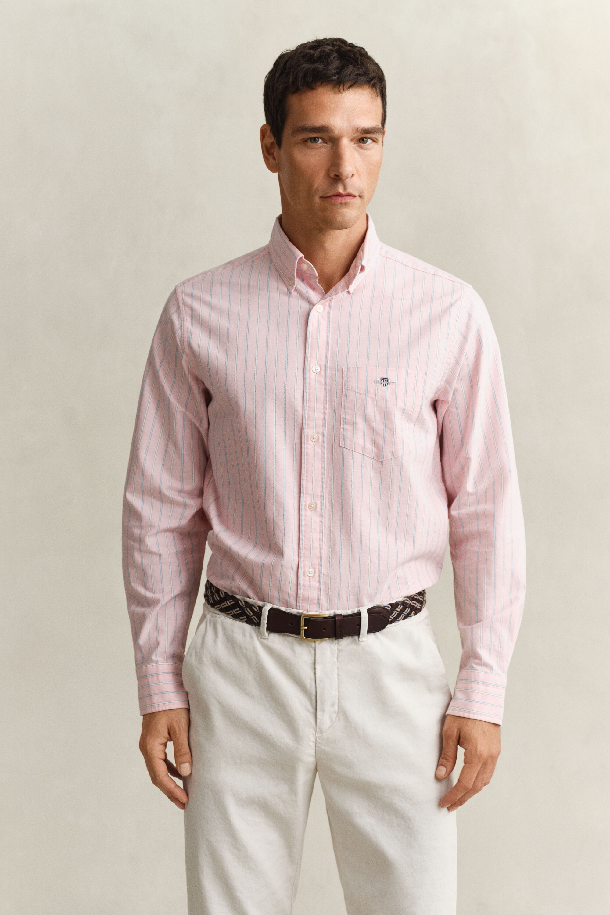 Camisa Oxford às riscas Classic