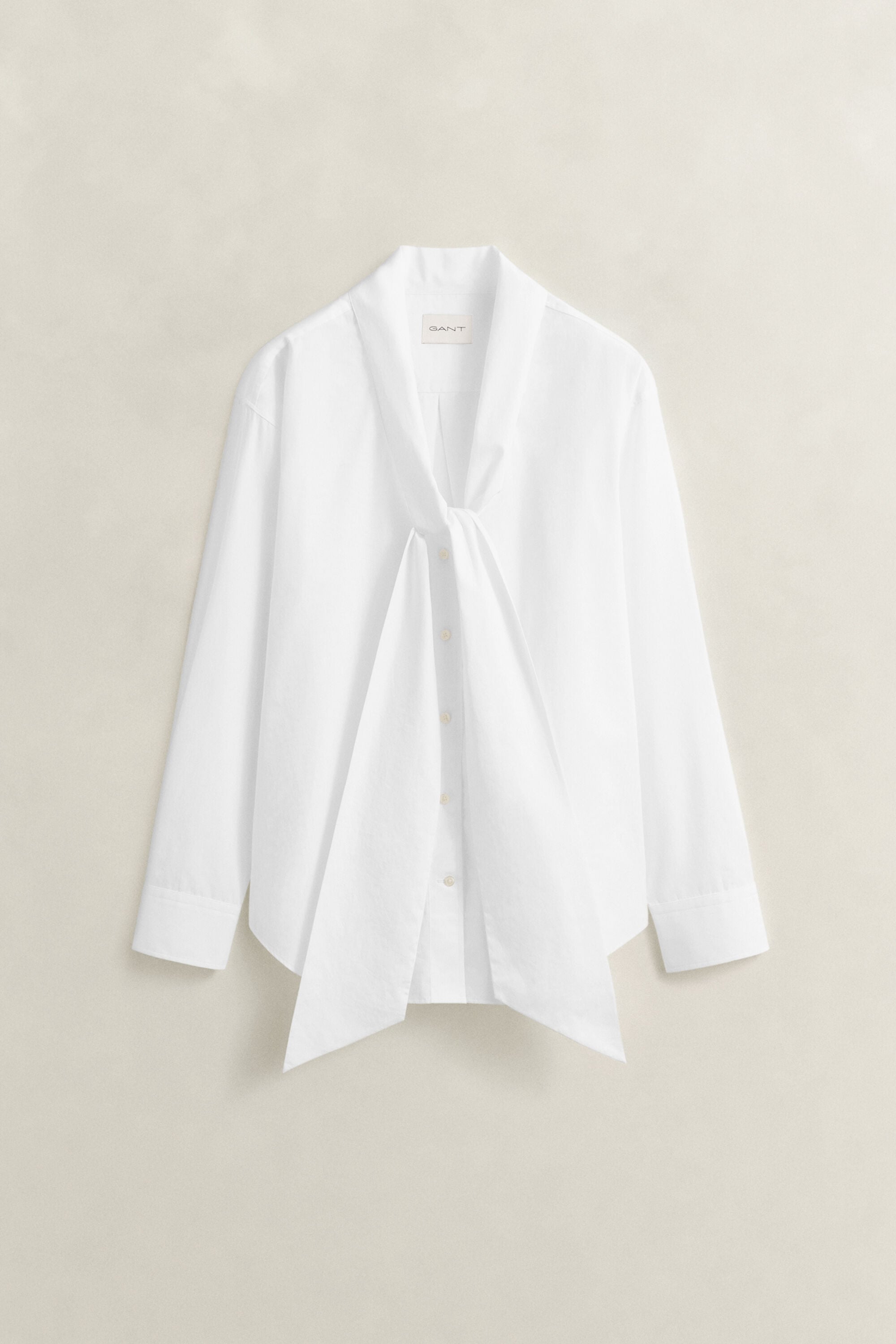 Camisa com laço em popelina