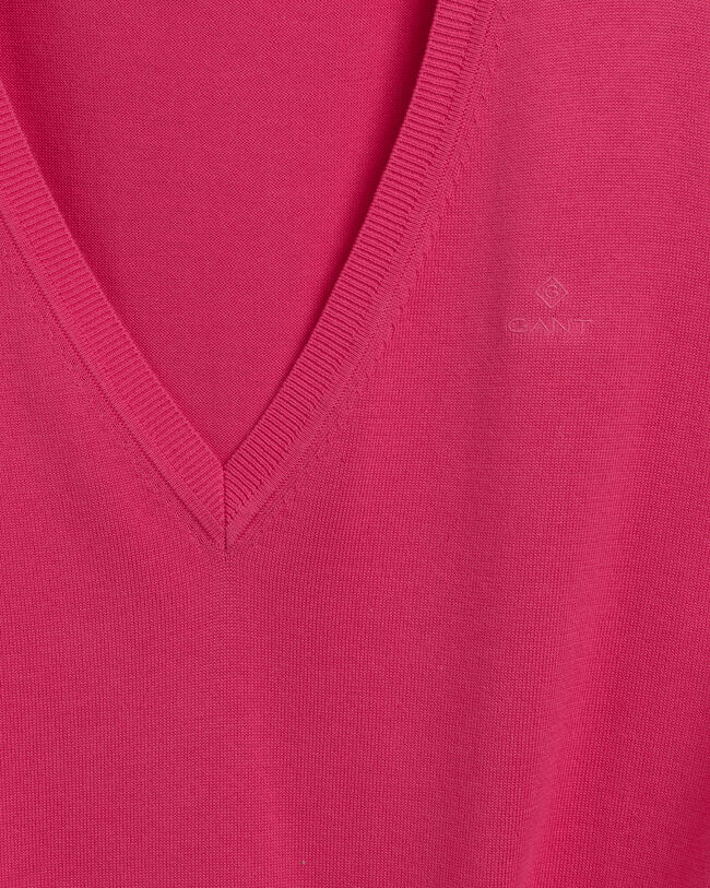 Sweatshirt com decote em V em algodão leve