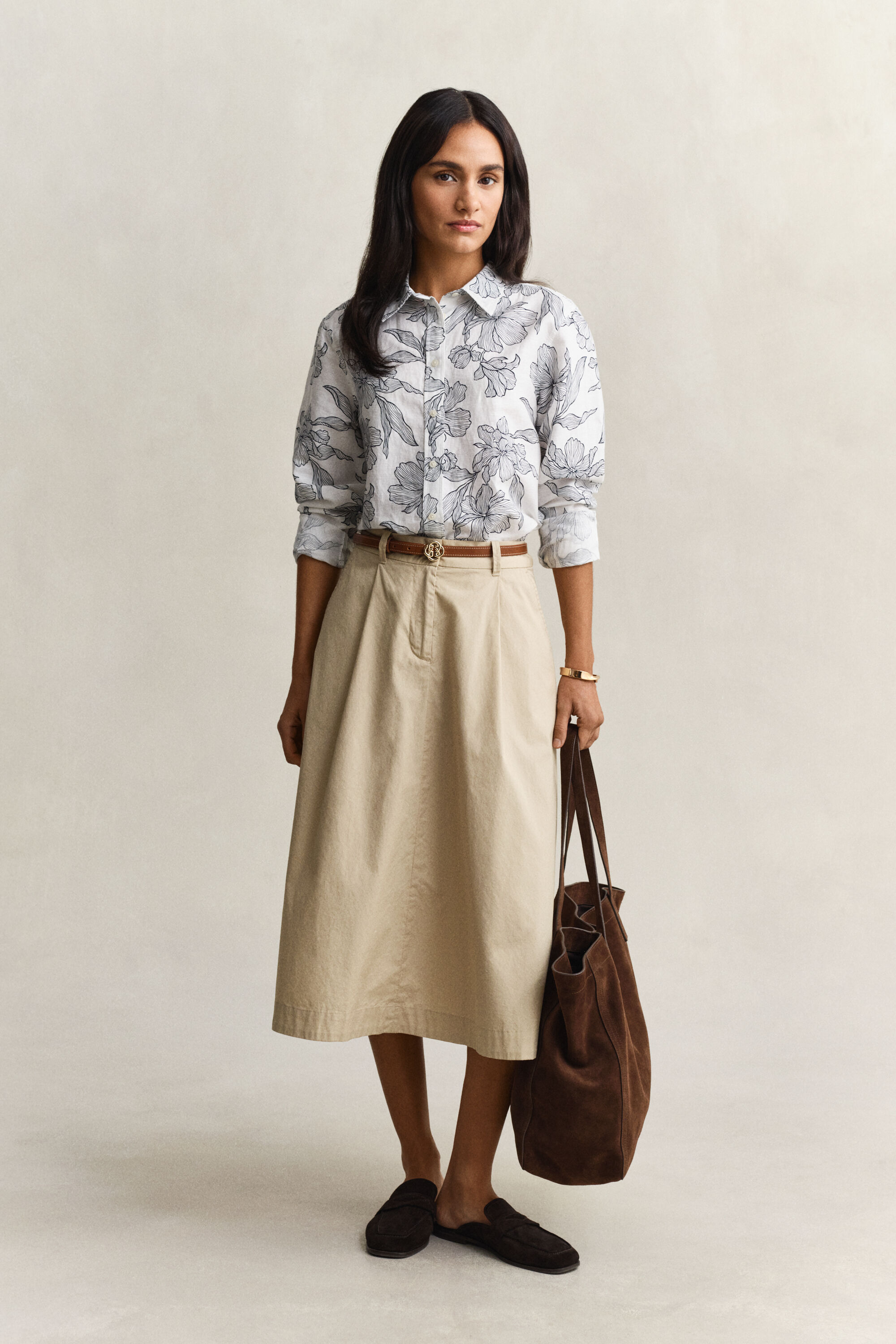 Camisa de linho floral