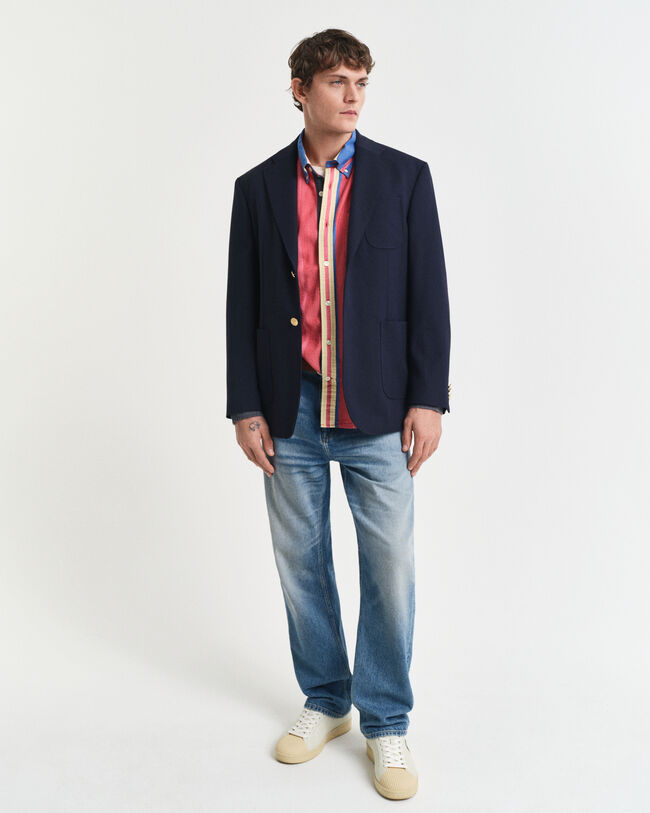 Camisa Seersucker &agrave;s riscas oversized fit