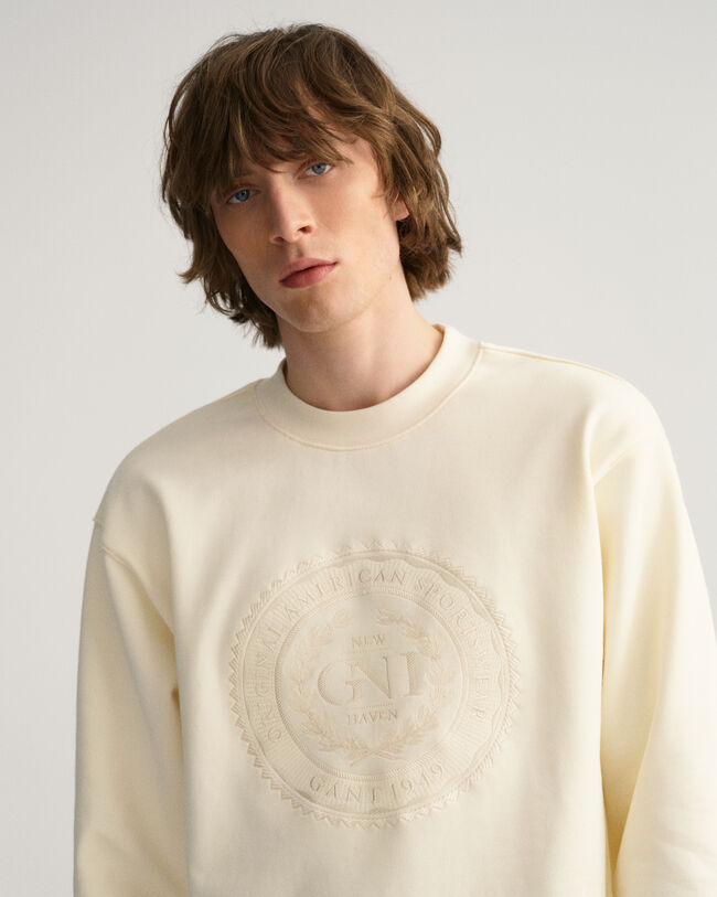 Sweatshirt com decote redondo Monogram