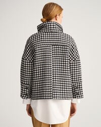Casaco curto com padr&atilde;o Houndstooth
