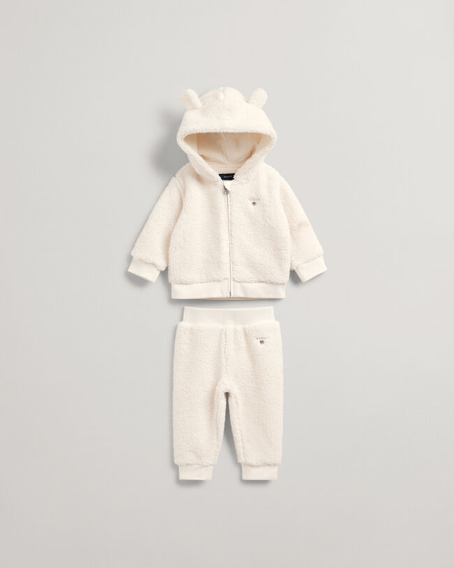 Conjunto de cal&ccedil;as e sweatshirt com capuz e fecho Baby