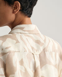Camisa de manga curta em linho Palm Print relaxed fit