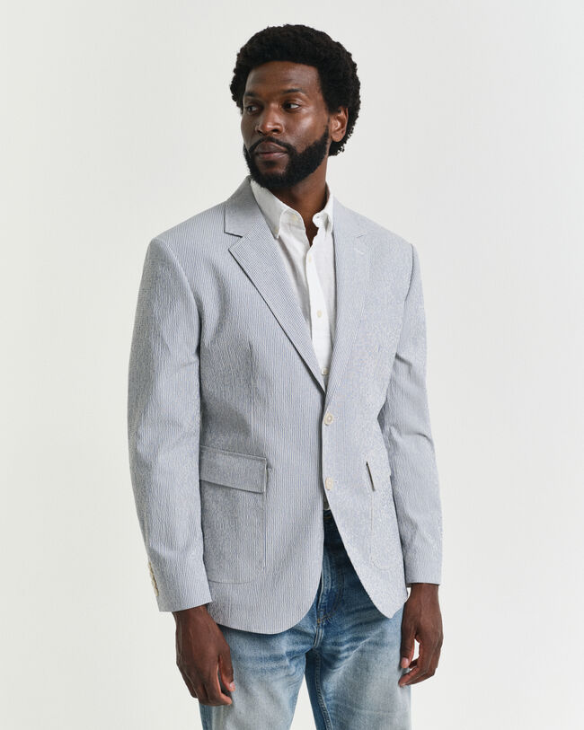 Casaco de fato Seersucker slim fit