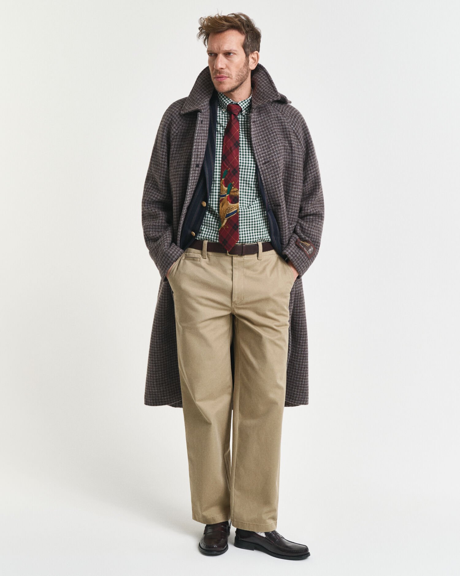 Camisa em popelina gingham Classic regular fit