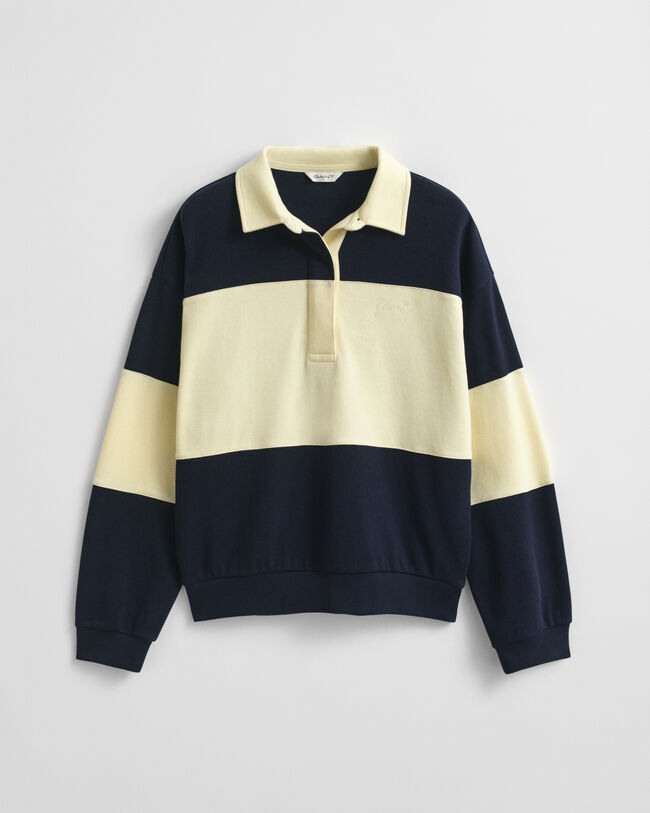 Rugger em algodão piqué com bloco de cor texturizado