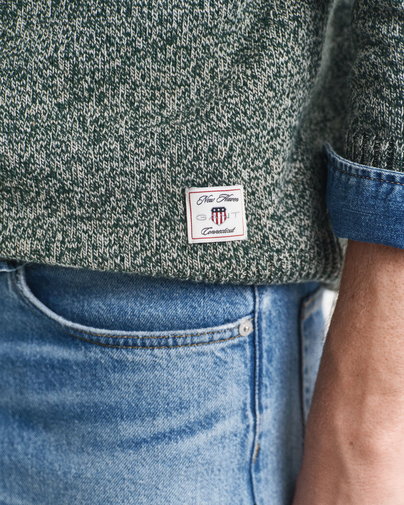 Camisola de malha com decote redondo em mistura de l&atilde; Moulin&eacute;