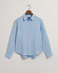Camisa em chambray de linho regular fit