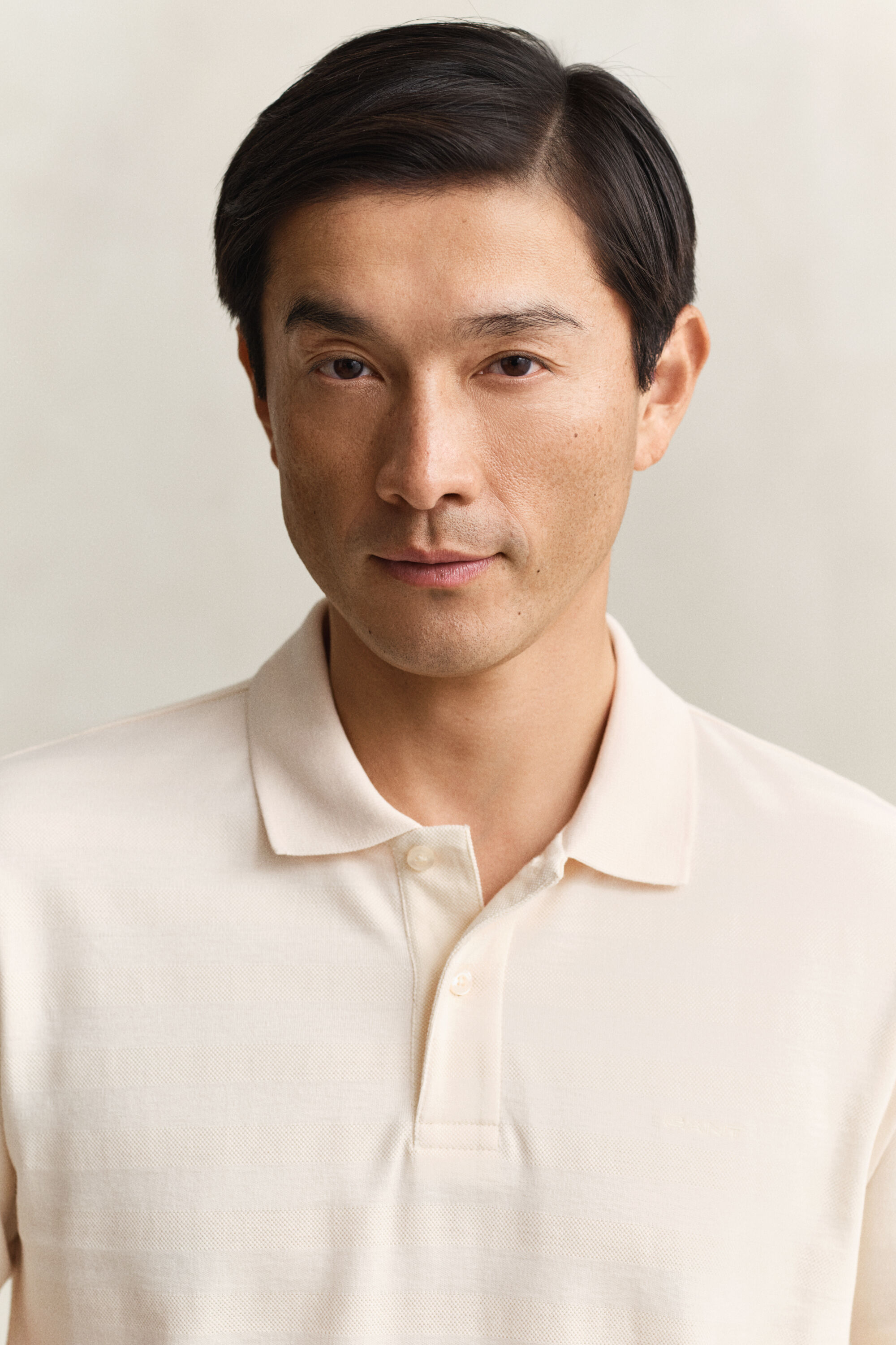 Polo às riscas Textured